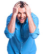 the man in a blue shirt