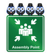 Comical Assembly Point sign