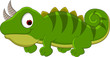 cute green chameleon cartoon