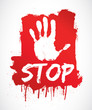 Vector: activisme : main rouge - STOP activisme : main rouge - STOP