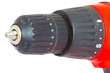 closeup red electric drill on a white background