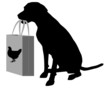 Hund beim Hühnchen kaufen