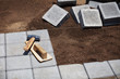 Foto: Block pavement under construction Block pavement under construction