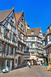 Marchands square with alsatian style houses in Colmar