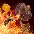 Bbq background with fire flames