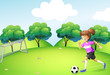 An Athletic Girl Playing Soccer