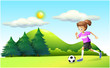 A Girl Playing Soccer