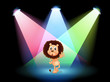 A lion in the spotlight
