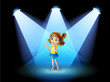 A girl standing in the spotlight