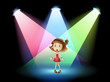 A stage with a young actress