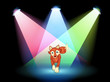A fox at the stage with spotlights