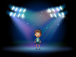 A boy smiling at the stage