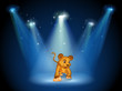 A tiger at the stage with spotlights