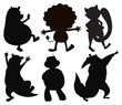 Silhouettes of different wild animals