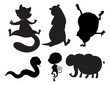 Animals in black and gray colors