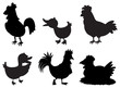 Silhouettes of two-legged creatures