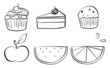 Vector: Doodle sets of different foods Doodle sets of different foods