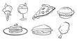 Vector: Doodle designs of the different foods Doodle designs of the different foods