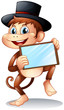 Vektor: A monkey holding a mirror A monkey holding a mirror