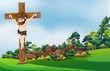 A cross at the forest