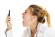 Photo: Furious woman calling Furious woman calling