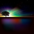abstract background with sunrise and tree