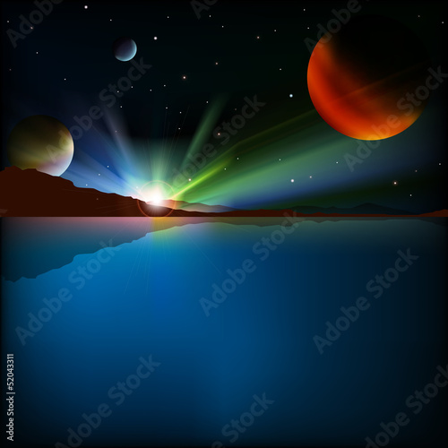 Vector: abstract space background with stars abstract space background with stars