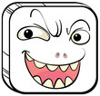 A smiling face in a square