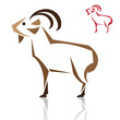 Vector image of an goat on white background