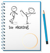 Vektor: A notebook with an image of two people ice skating A notebook with an image of two people ice skating