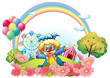A clown in the garden at the hill