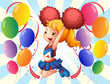 A cheerleader with her pompoms