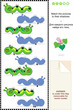 Match to shadow visual puzzle - caterpillars