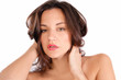 Pretty girl with hair worry