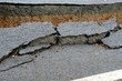 broken asphalt road