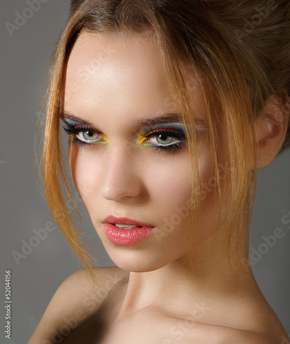 Photo: Sentiment. Independent Stylish Woman with Shiny Eye Makeup Sentiment. Independent Stylish Woman with Shiny Eye Makeup