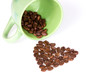 Photo: Cup and coffee beans heart Cup and coffee beans heart