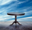 table on the balcony