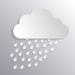 Paper vector cloud with rain