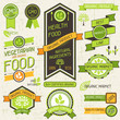Vector: Organic food banners. Set of labels and stickers. Organic food banners. Set of labels and stickers.