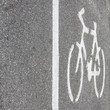 Bicycle symbol on the road