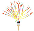 Vector: paint brush with multicolored paint strokes, color concept paint brush with multicolored paint strokes, color concept
