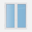 Vector illustration double casement plastic window