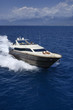 Italy, Tyrrhenian sea, 82' luxury yacht, aerial view
