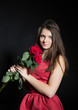beautiful girl with roses