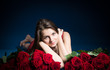 beautiful girl with roses