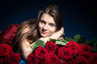 beautiful girl with roses