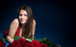 beautiful girl with roses