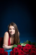 beautiful girl with roses