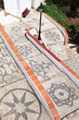 Mosaic walkway to a Mediterranean beach in Nerja